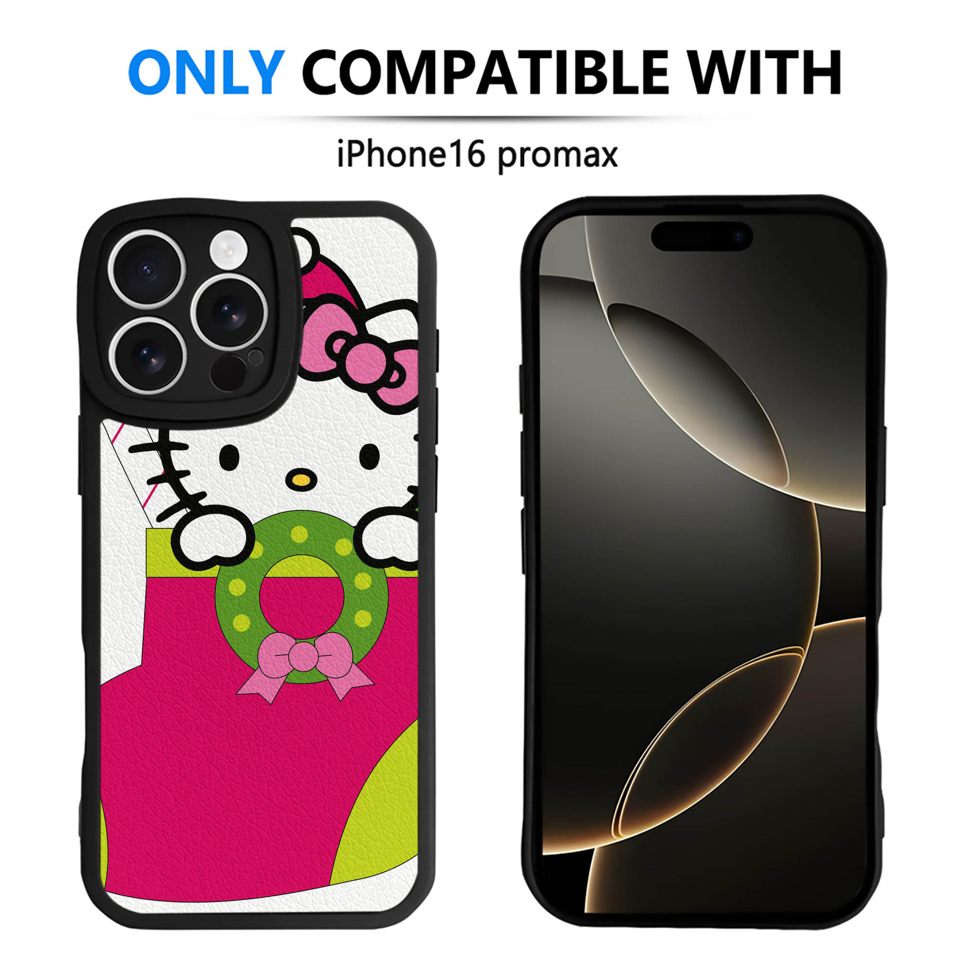 （画像用） Hello Kitty ハローキティ 【iPhone 16シリーズ対応】シリコンスマホケース（レザー調） 材質：シリコン